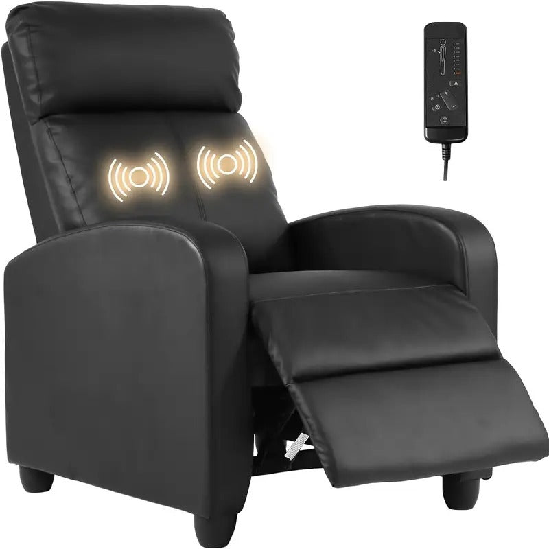 black leather recliner chair massage function - Temu