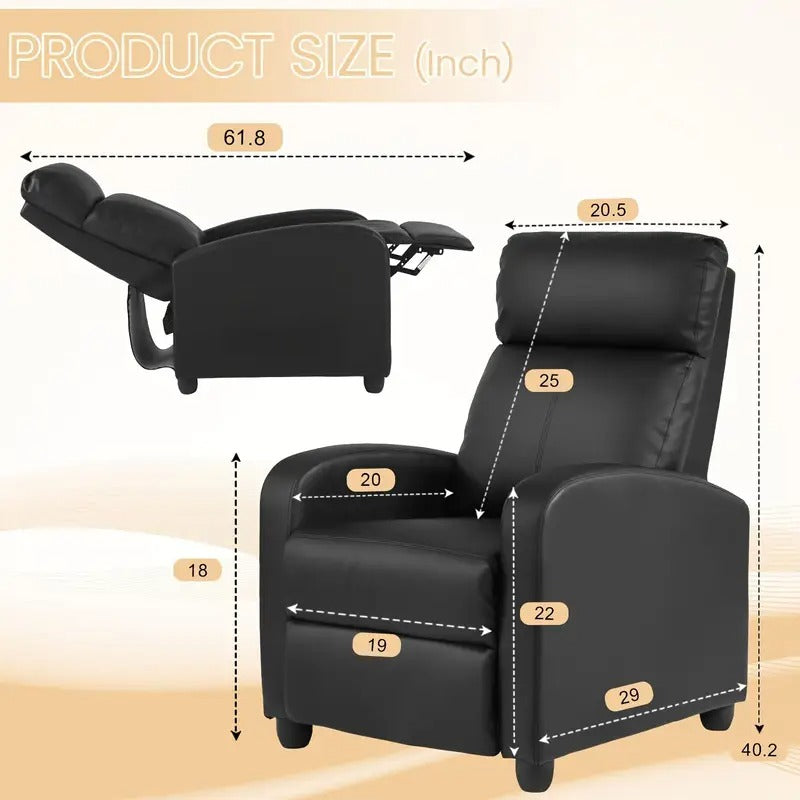 black leather recliner chair massage function - Temu
