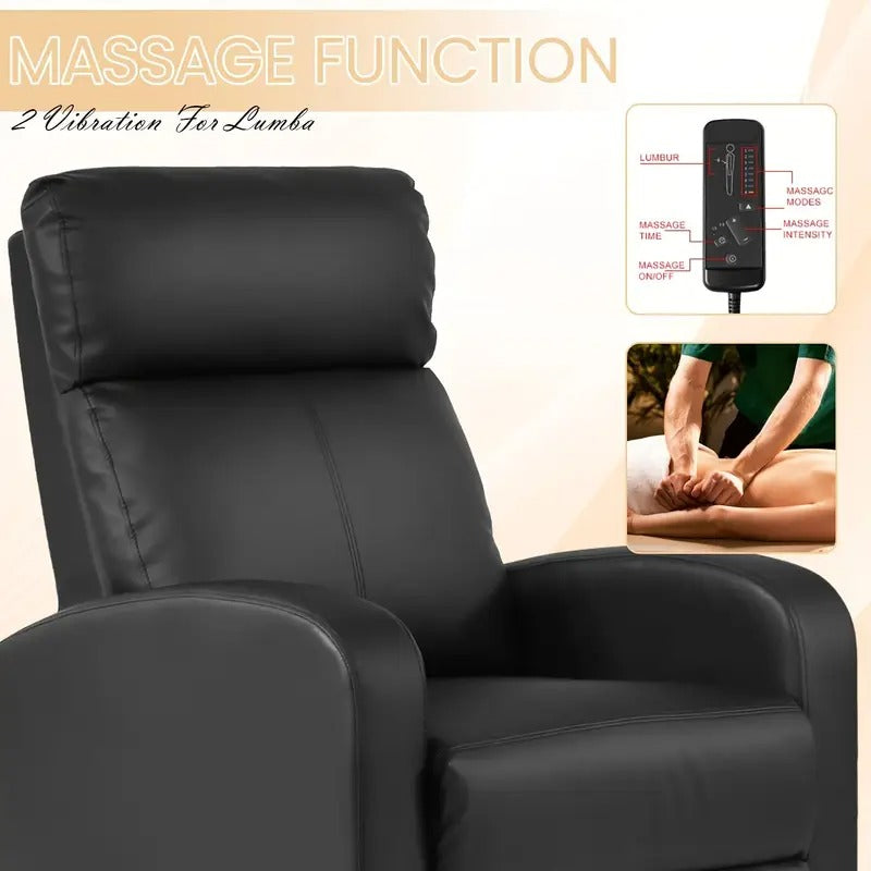 black leather recliner chair massage function - Temu
