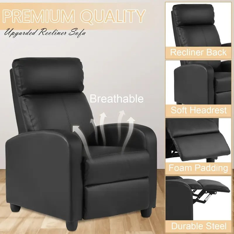black leather recliner chair massage function - Temu