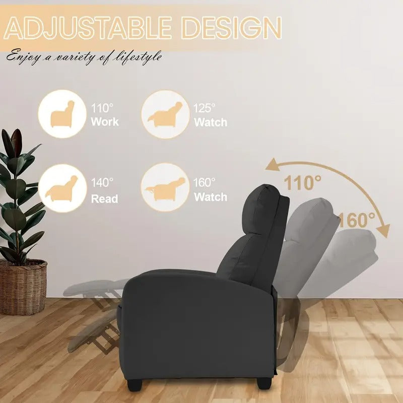 black leather recliner chair massage function - Temu